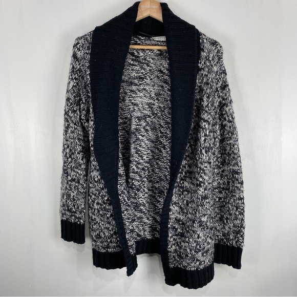 hinge Sweaters - Hinge: Women's Chunky Wool Blend Oversized Longline Open Front Cardigan Size XS